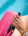 Anillo Curve Rainbow Acero Baño Oro - vista 5