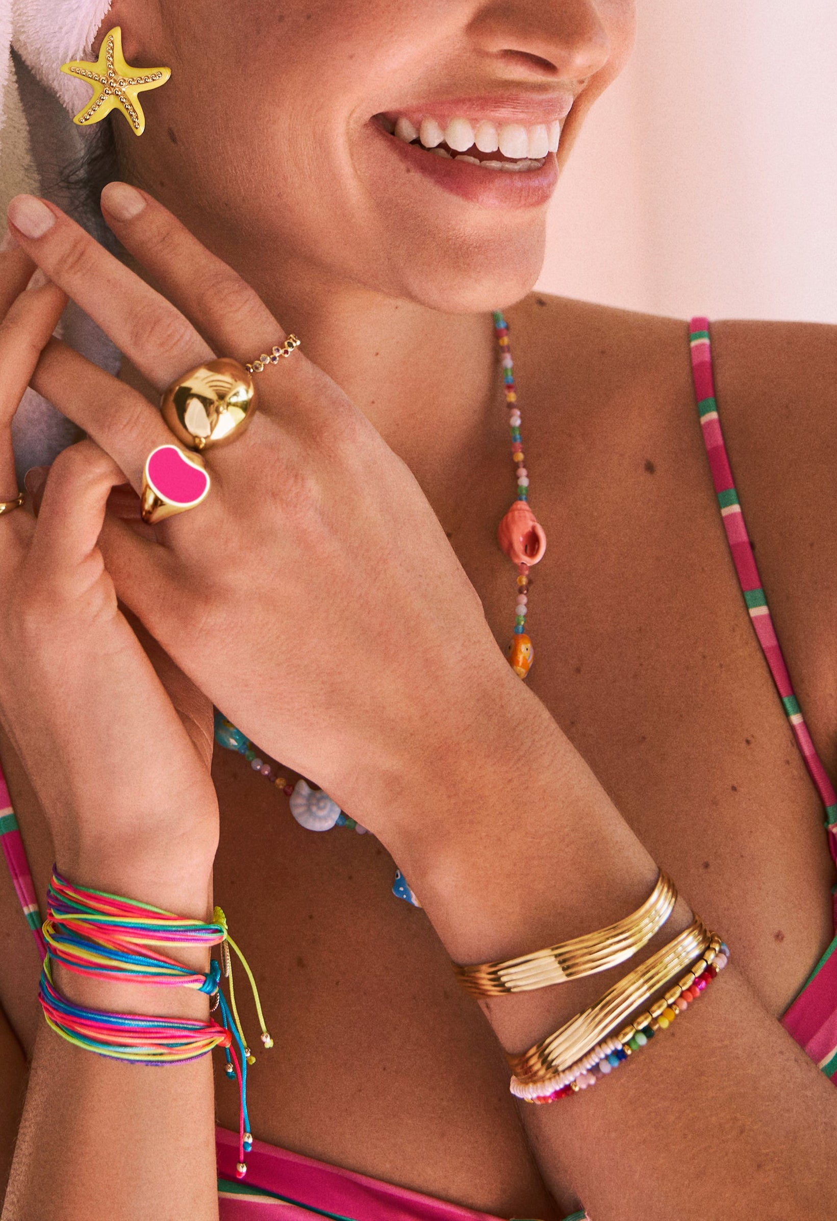 Brazalete Organic Sea Acero Baño Oro