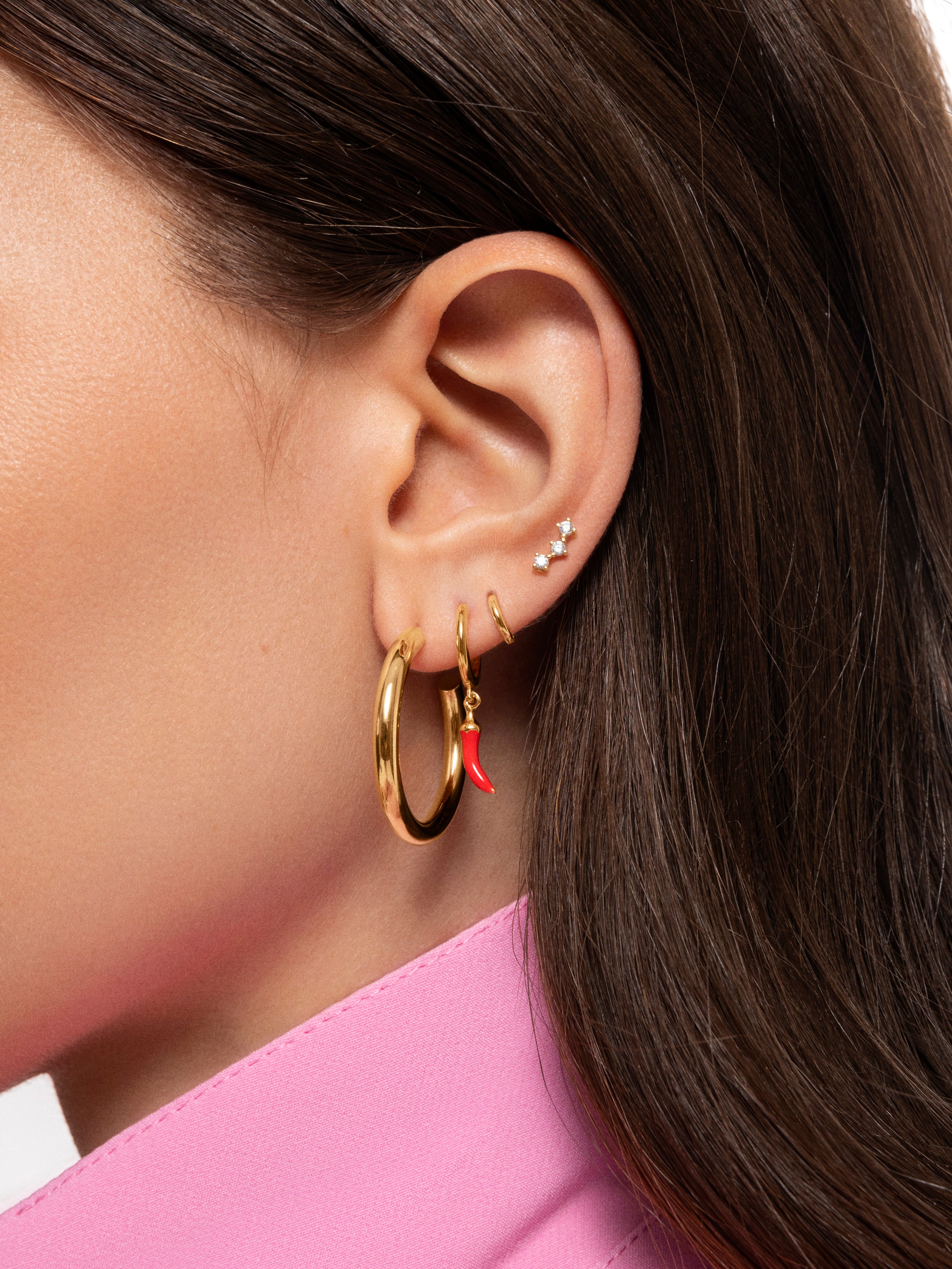 Klein 5 Gold Hoop Single Earring