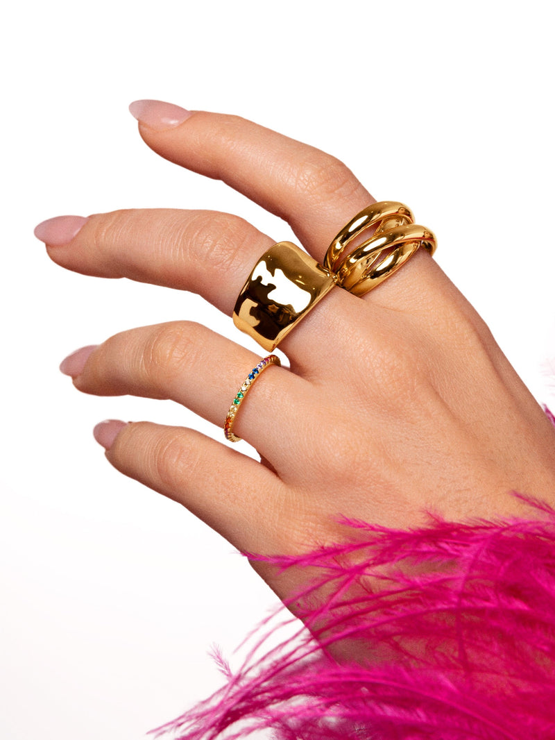 Cleo Colors Ring Silber, vergoldet