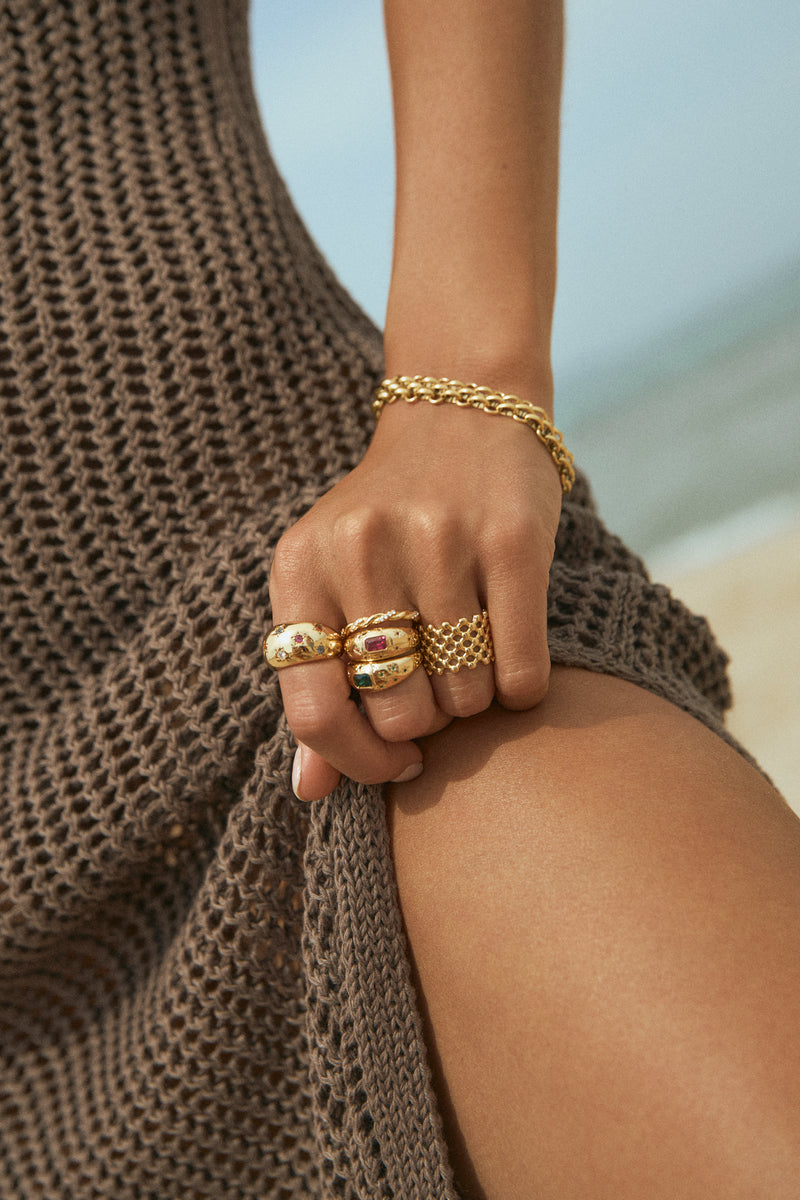 Anillo Tressia Baño Oro