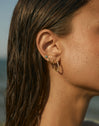 Pendientes Aro Estellar White Baño Oro
