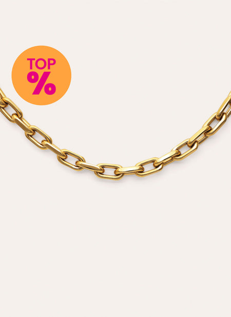 Collana Big Link Acciaio Placcato Oro