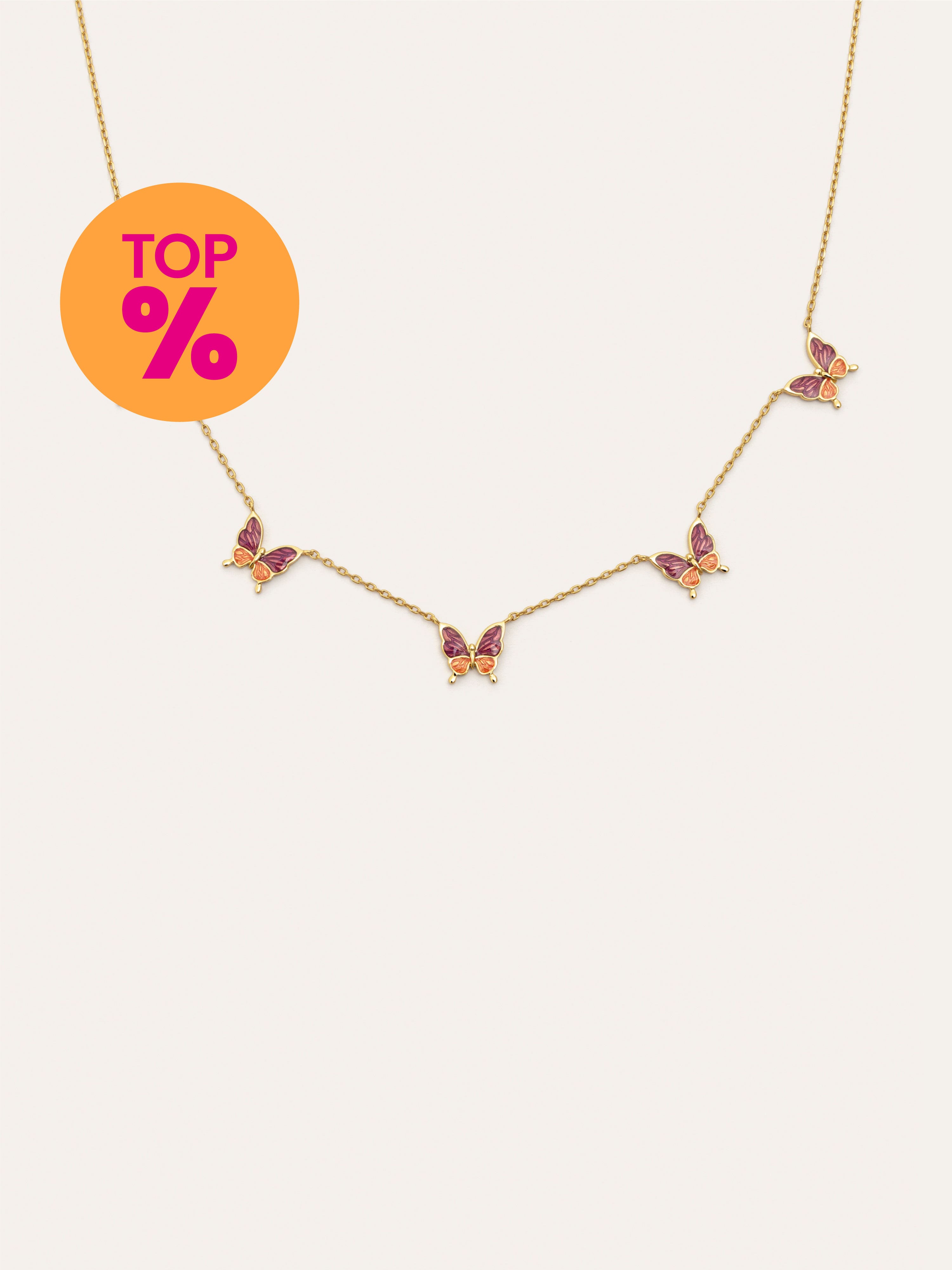 Colar Butterfly Banho de Ouro