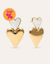 Brincos Duo D'Amour Nácar Aço Banho de Ouro