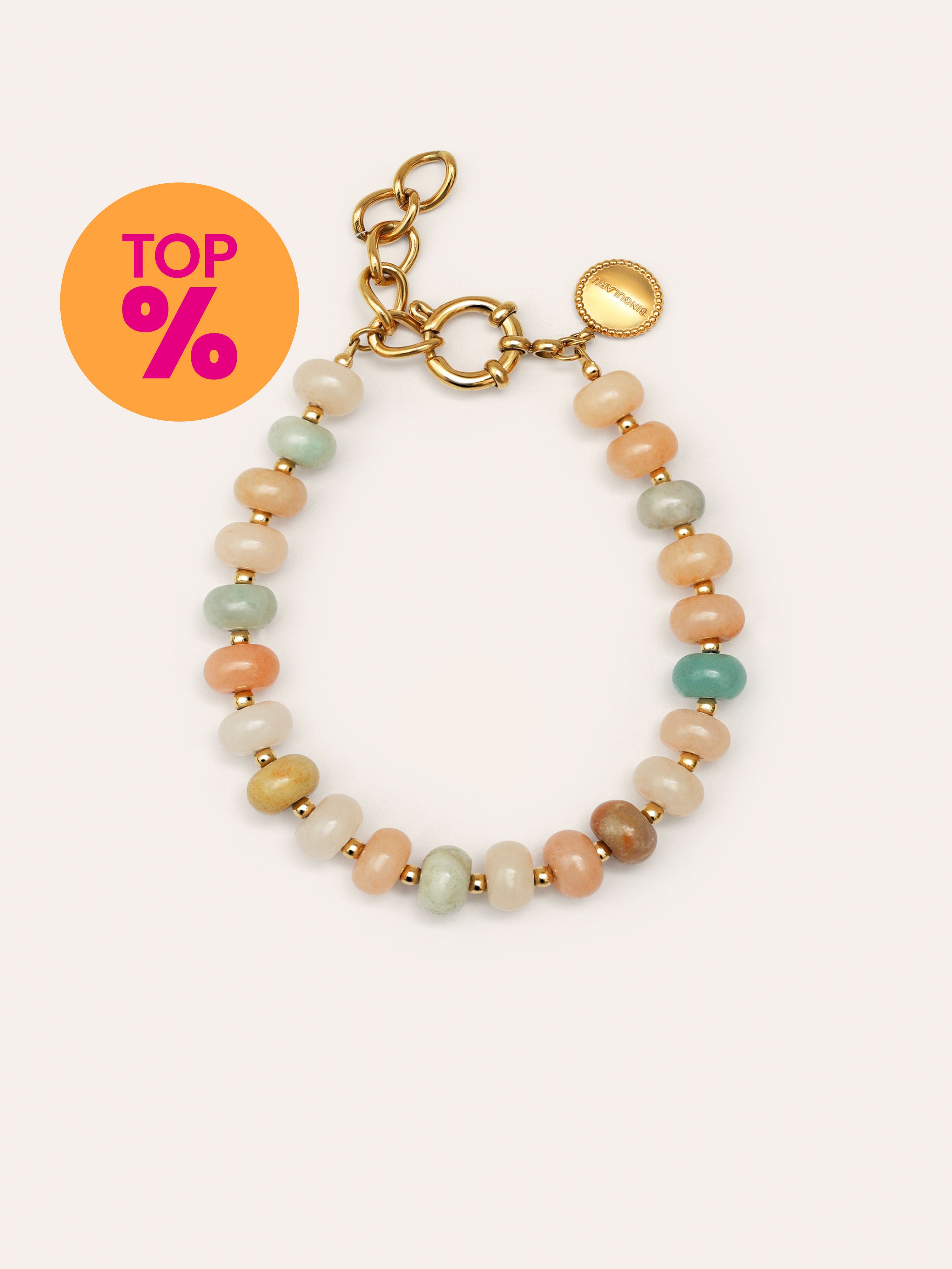Pulseira Ámbar Stones Aço Banho de Ouro