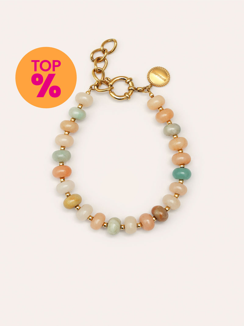 Pulseira Ámbar Stones Aço Banho de Ouro