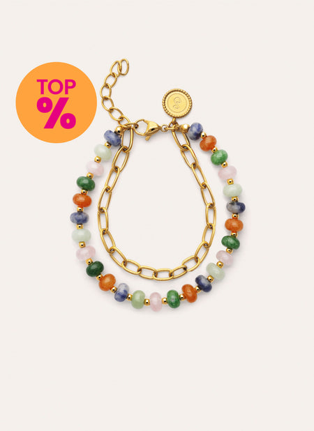 Bracciale Alpine Stones Acciaio Placcato Oro