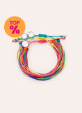 Pack 3 Pulseiras Neon Arco-íris Frutas Aço