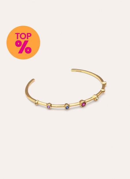 Bracciale Rigido Rainbow Bubbles Placcato Oro