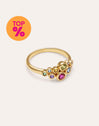 Anel Rainbow Bubbles Banho de Ouro