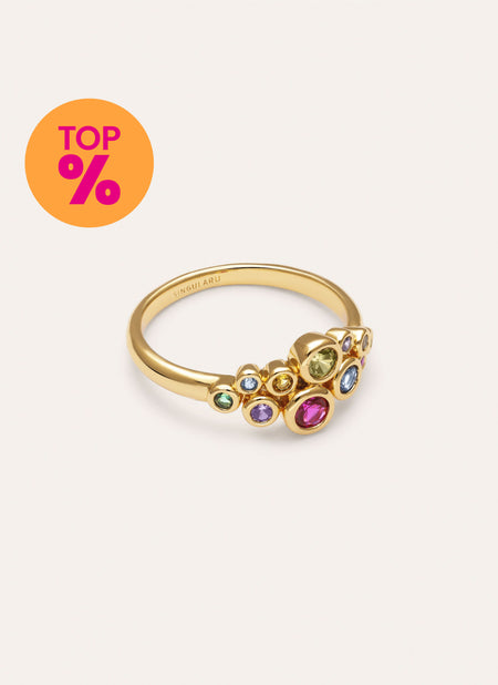Anello Rainbow Bubbles Placcato Oro