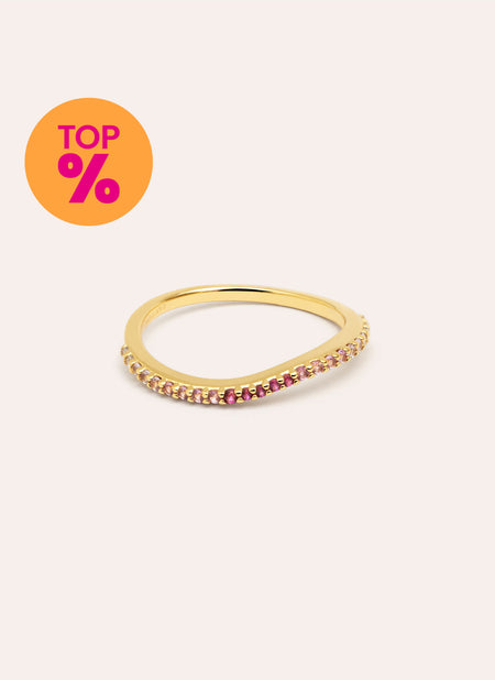 Anello Fino Scarlett Rosa Placcato Oro