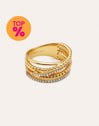 Anel Triple Cross Spark Banho de Ouro