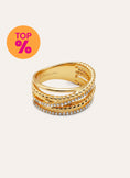 Anel Triple Cross Spark Banho de Ouro
