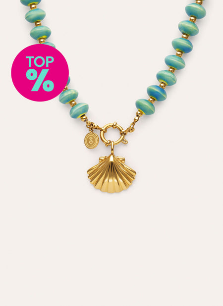 Collar Shelly Acero Baño Oro