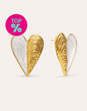 Boucles D'oreilles Coquillage Enamel Acier Plaqué Or