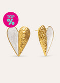 Boucles D'oreilles Coquillage Enamel Acier Plaqué Or