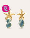 Pendientes Starfish Wave Acero Baño Oro
