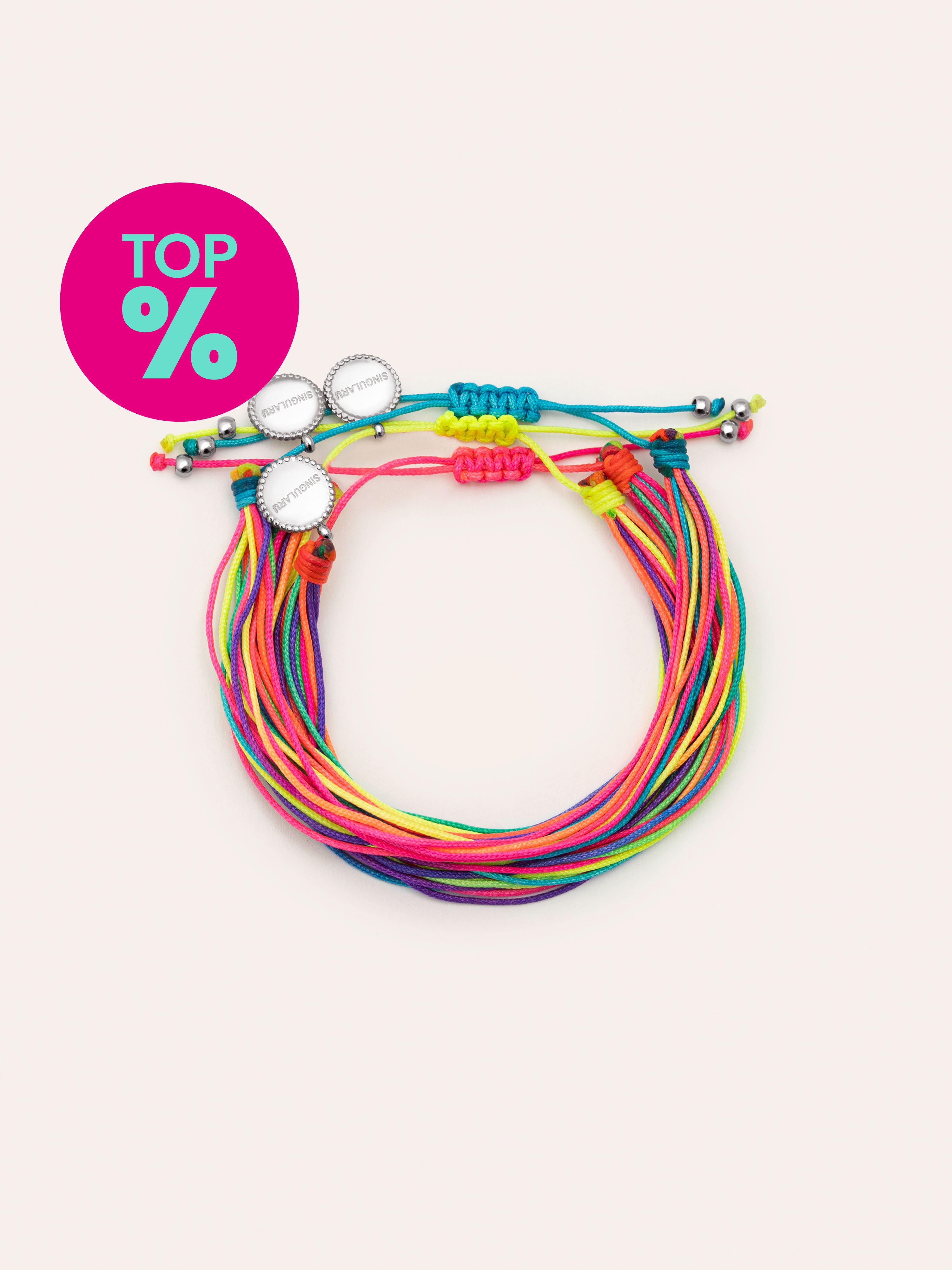 Pack 3 Bracelets Neon Rainbow Fruits Acier