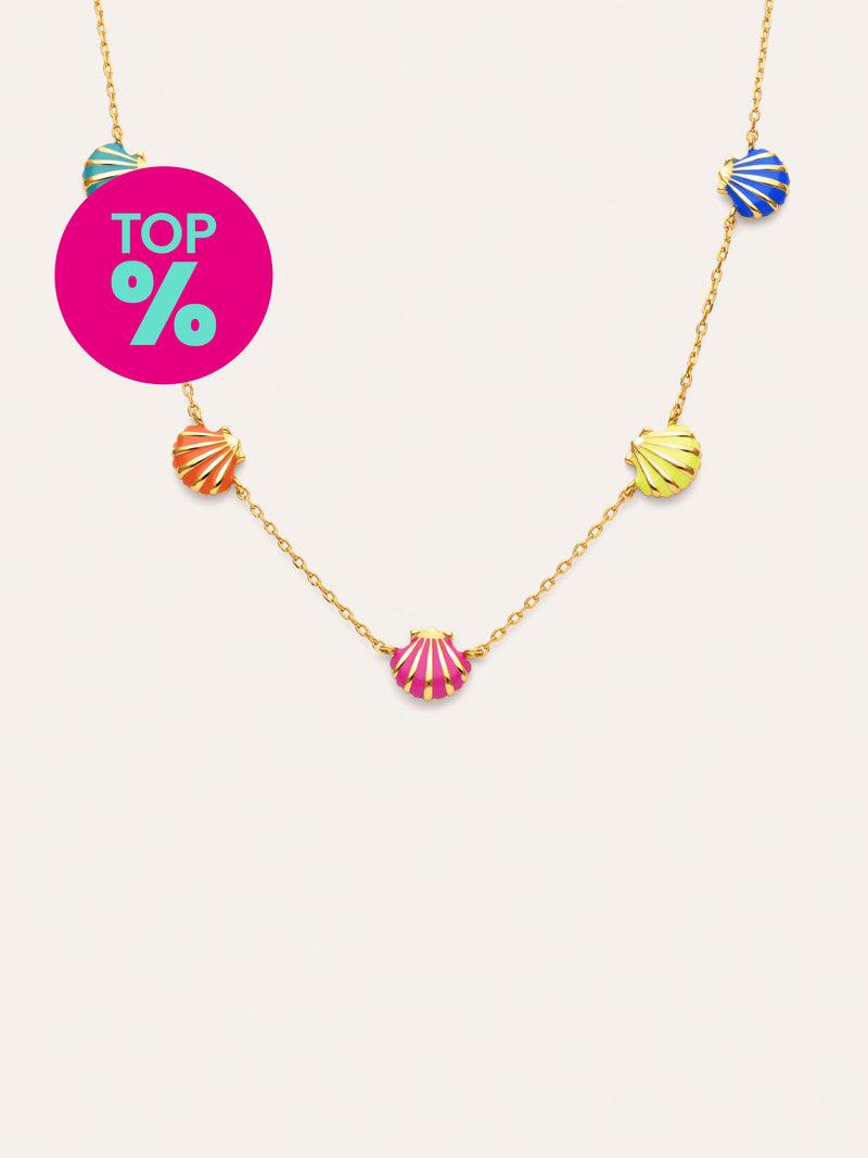 Collier Coquillages Enamel Plaqué Or