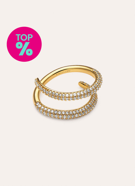 Anillo Doble Scarlett Baño Oro