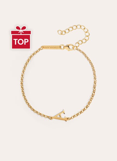 Single Letter Gold Bracelet 