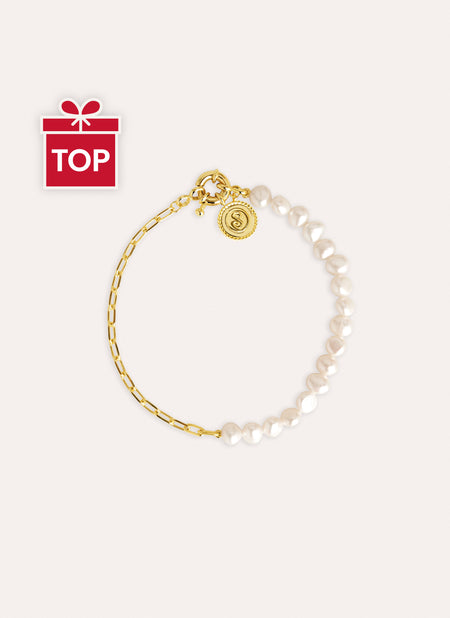 Pulsera Chic Pearl Acero Baño Oro