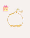 Pulsera Mamá Heart Plata Baño Oro
