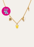 Collier Multicharm Apéritif Marin Acier Plaqué Or