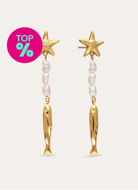 Boucles d'oreilles Long Costa Acier Plaqué Or