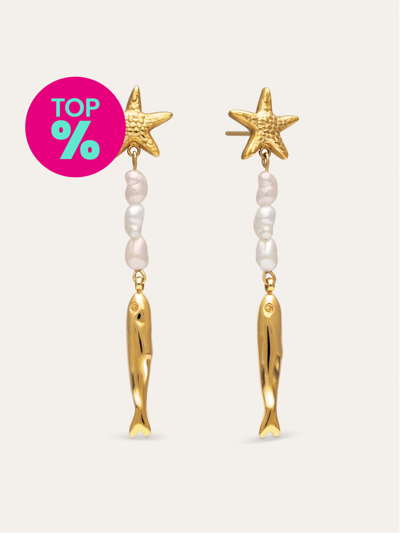 Boucles d'oreilles Long Costa Acier Plaqué Or