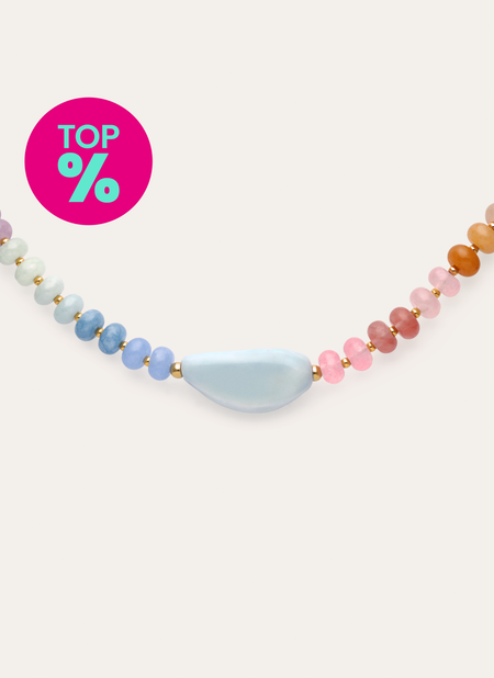 Collier Gummy Stones Acier Plaqué Or