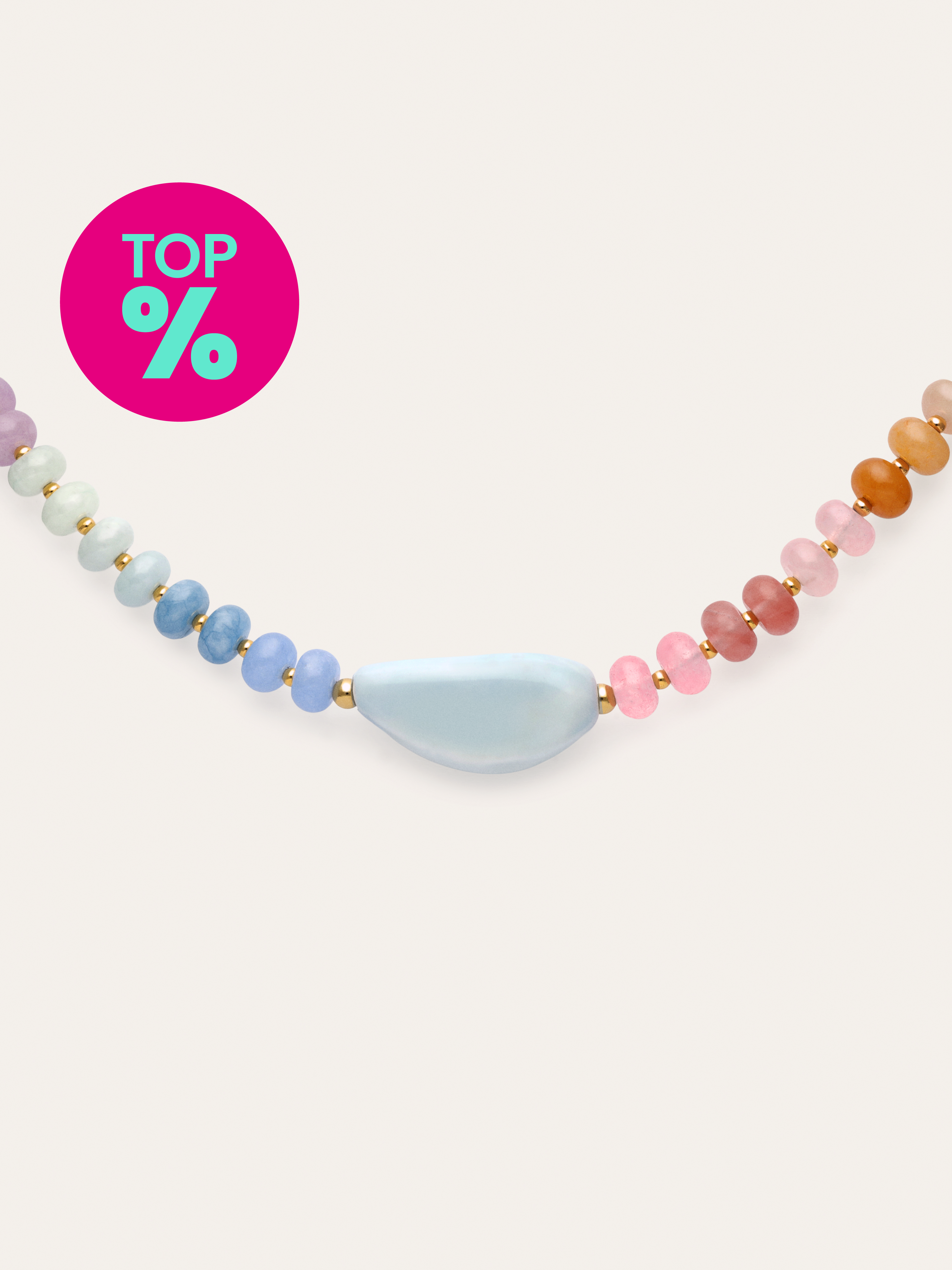 Collier Gummy Stones Acier Plaqué Or