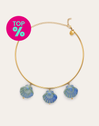 Choker Shelly Blue Acier Plaqué Or