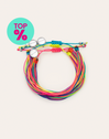 3er-Set Neon Rainbow Fruits Armbänder, Edelstahl