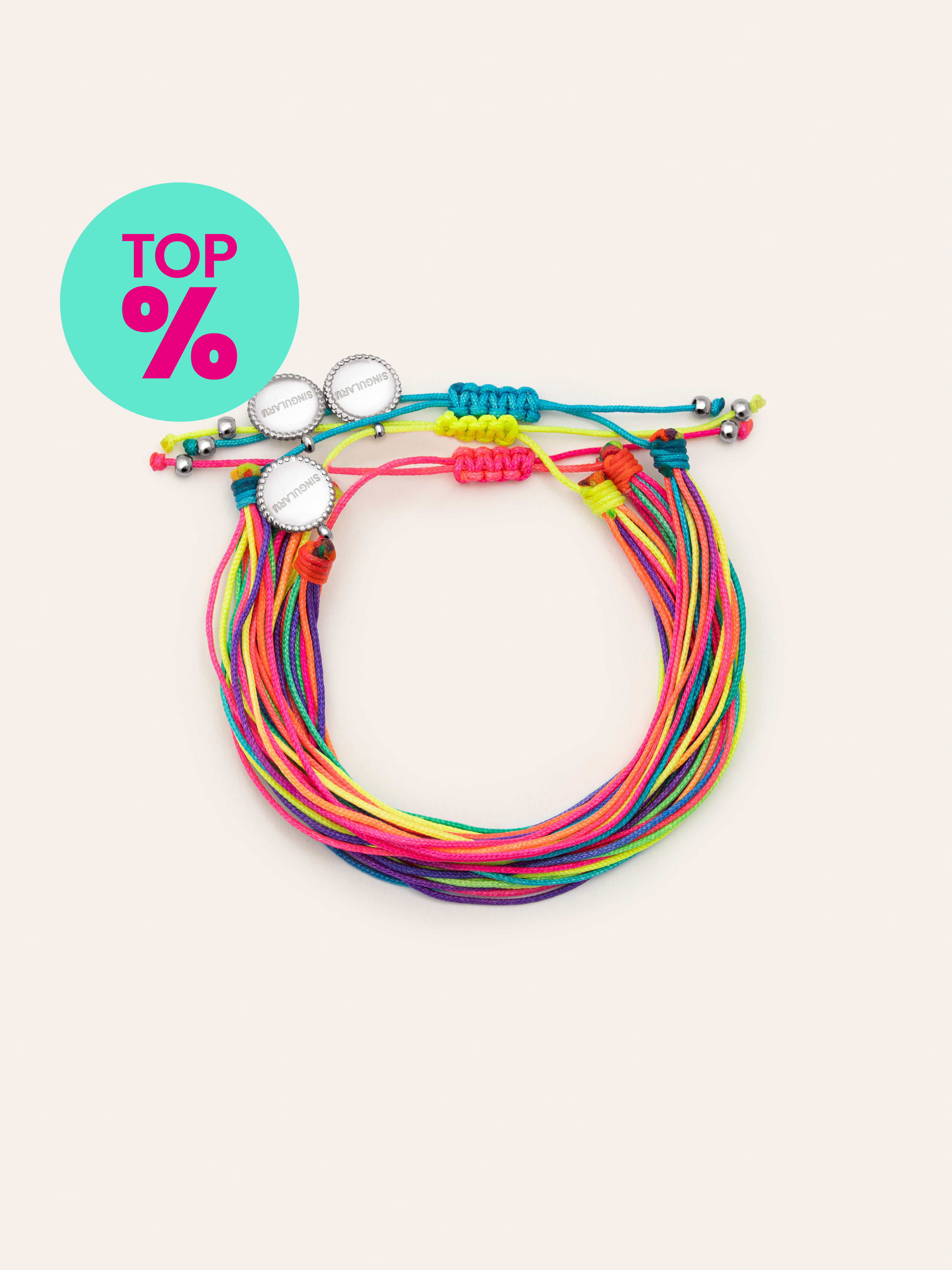 3er-Set Neon Rainbow Fruits Armbänder, Edelstahl