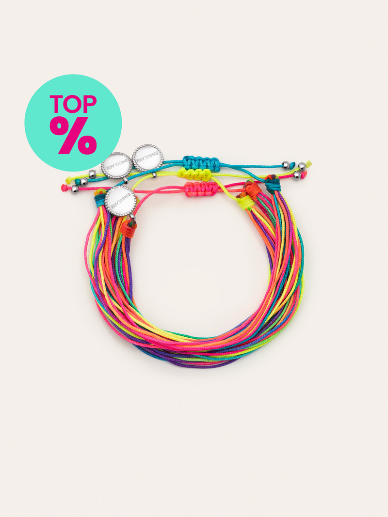 3er-Set Neon Rainbow Fruits Armbänder, Edelstahl