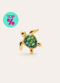 Boucle D’oreille à L’unité Tortue Plaqué Or