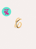  Cross Ear Cuff  Einzelner Ohrring Silber, vergoldet