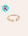 Personalisierter Letter Spark Ring Silber, vergoldet
