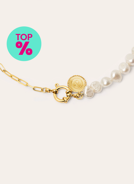 Chic Pearl Halskette Edelstahl, vergoldet