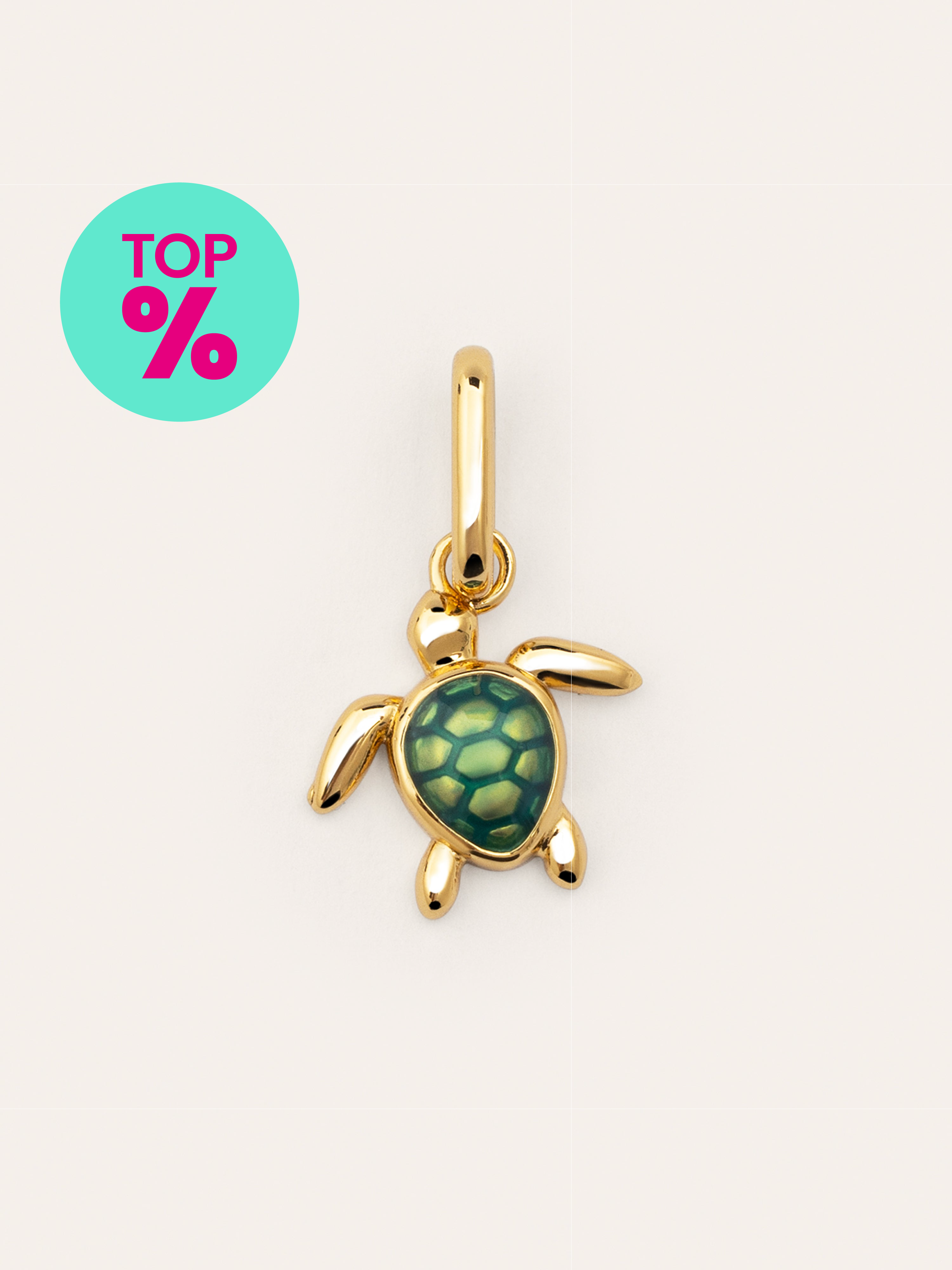 Schildkröte Charm, vergoldet