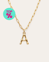 Personalisierte Halskette Chic Letter XL Edelstahl mit Goldbeschichtung