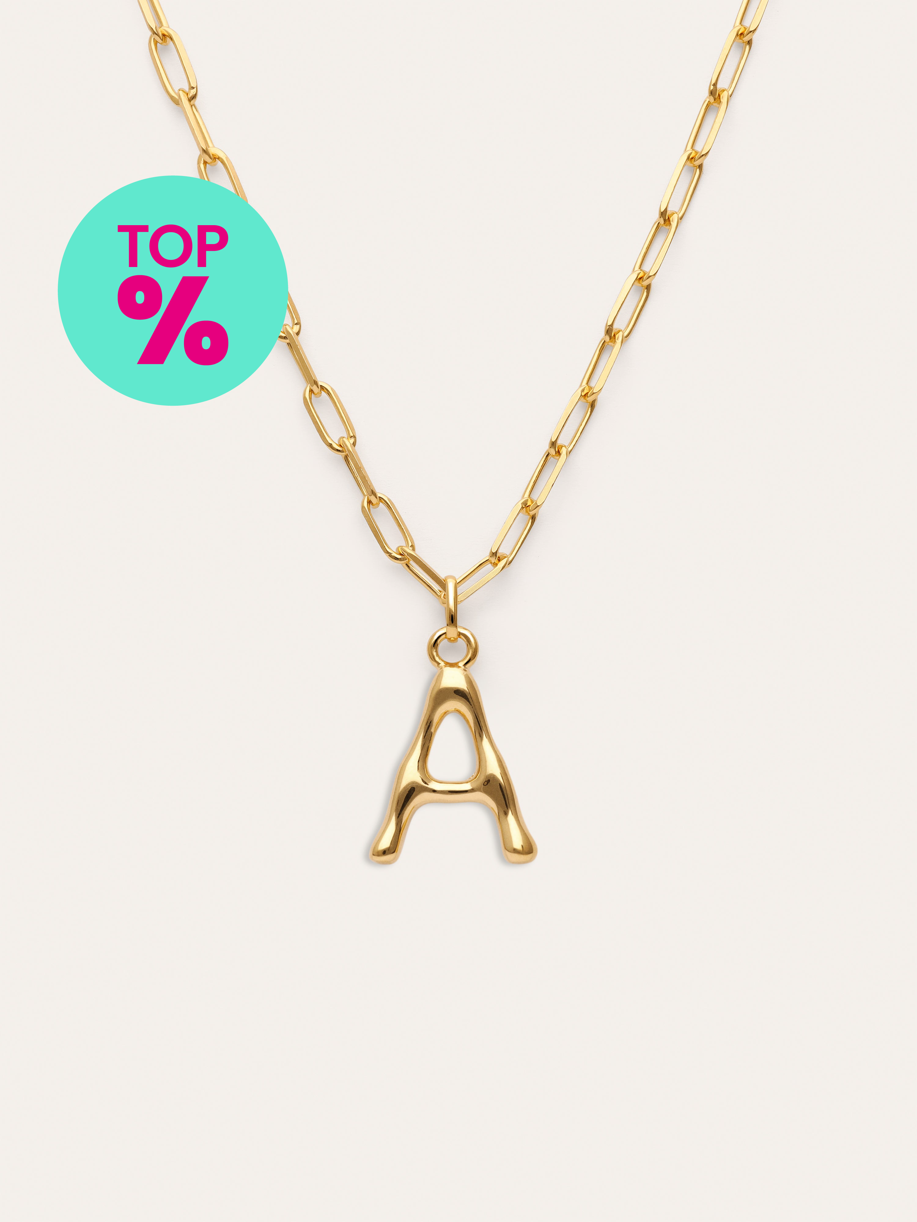 Personalisierte Halskette Chic Letter XL Edelstahl mit Goldbeschichtung