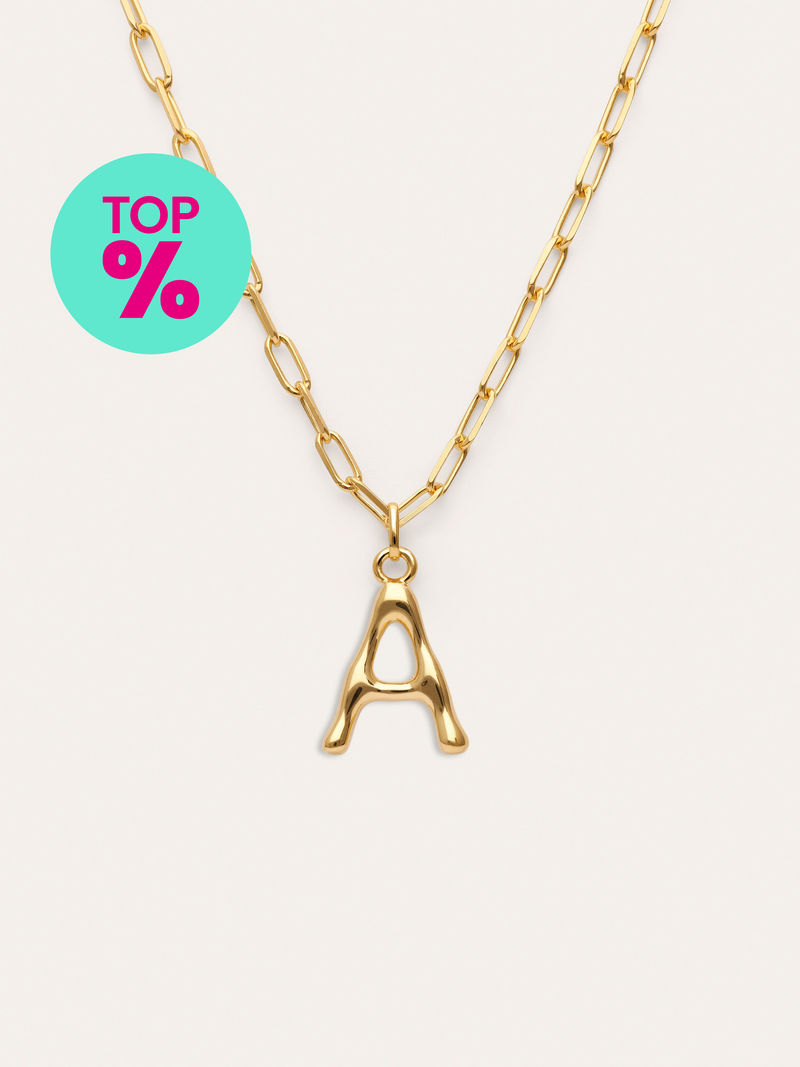 Personalisierte Halskette Chic Letter XL Edelstahl mit Goldbeschichtung