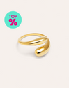 Abbraccio Ring Edelstahl mit 18kt Goldbeschichtung