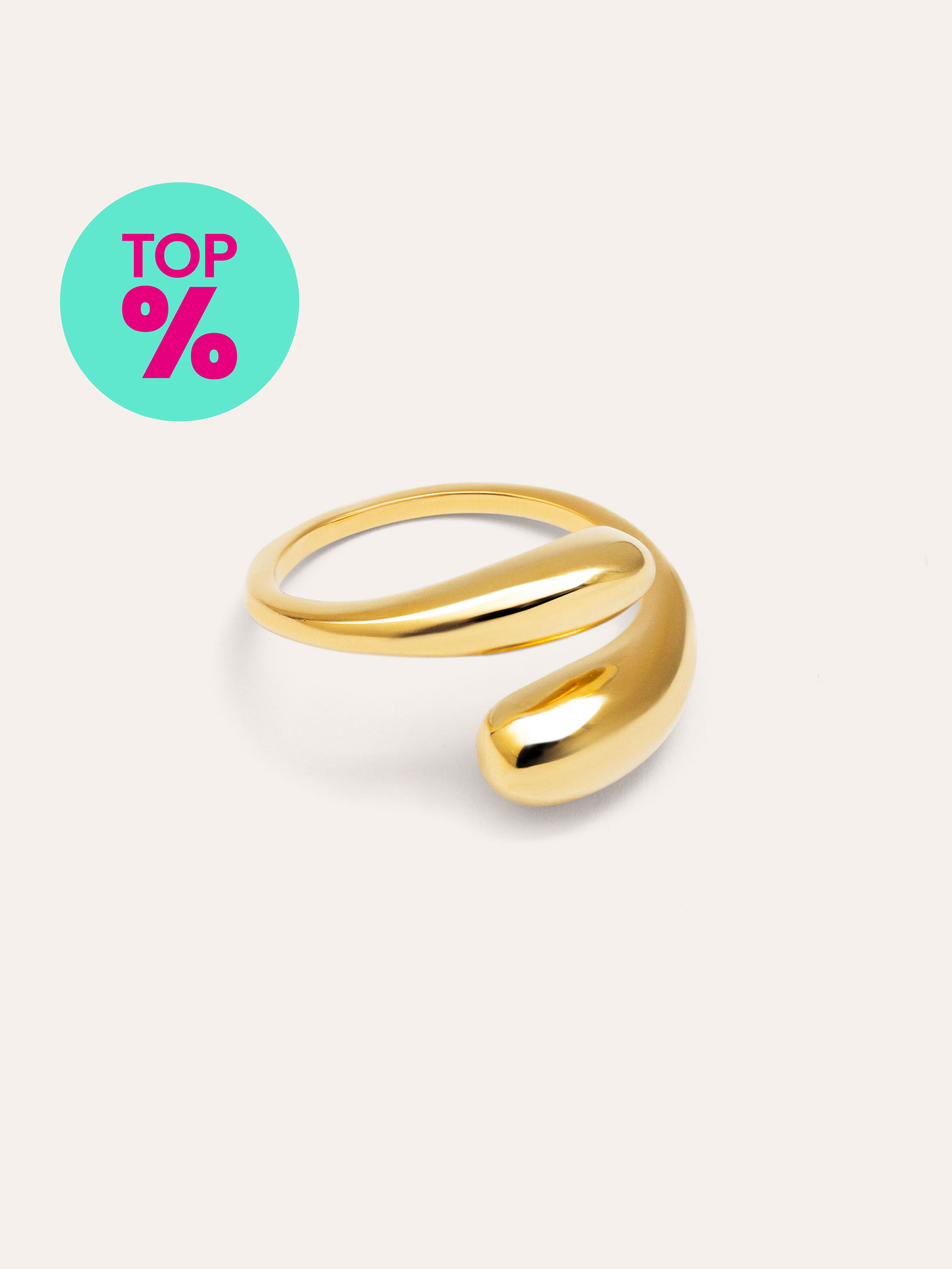 Abbraccio Ring Edelstahl mit 18kt Goldbeschichtung