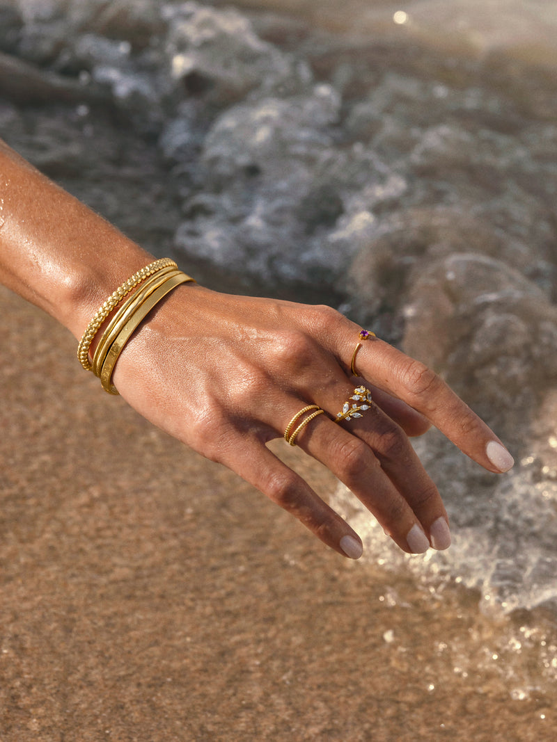 Anillo Doble Twist Baño Oro