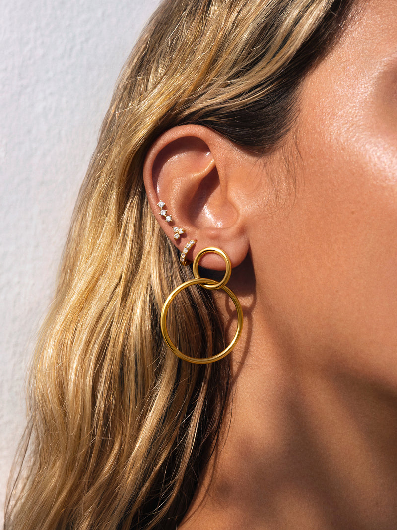Boucle d'oreille seule Créole Cleo M plaqué or